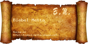 Biebel Metta névjegykártya